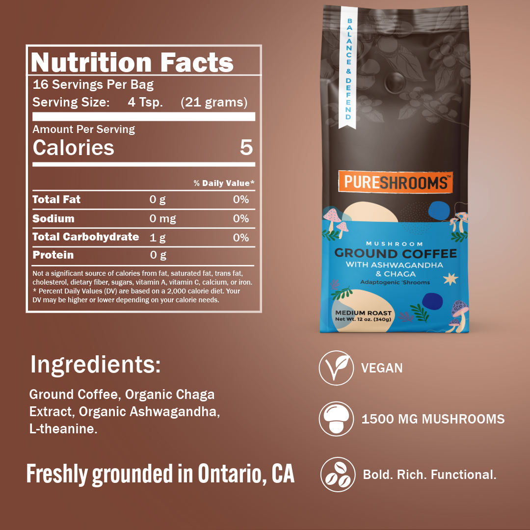 Balance & Defend Mushroom Ground Coffee 340g