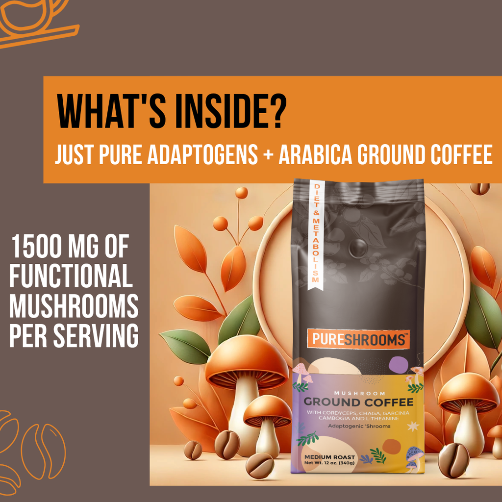 PureShrooms Energize Mushroom Ground Coffee 340g