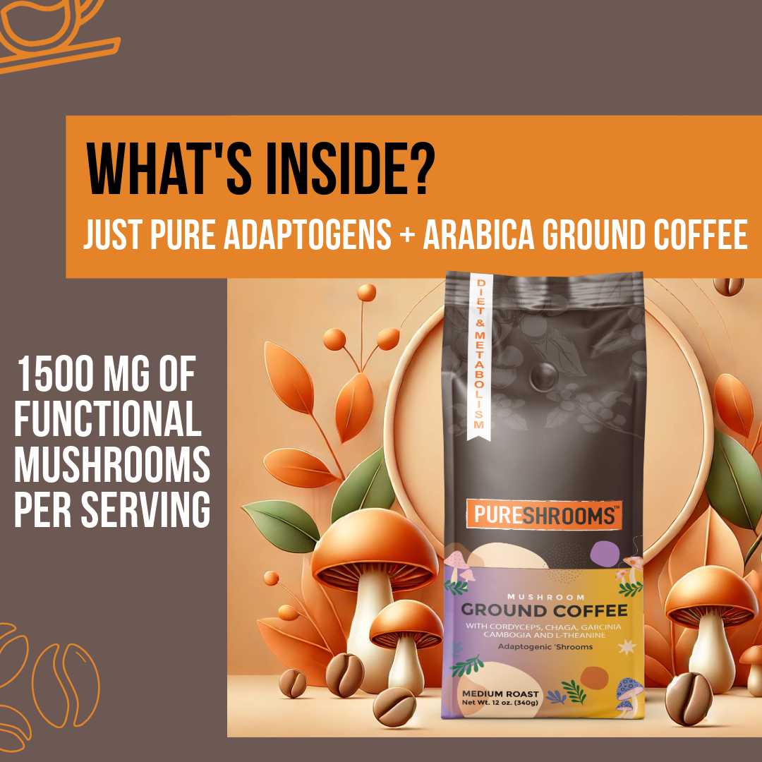 PureShrooms Energize Mushroom Ground Coffee 340g