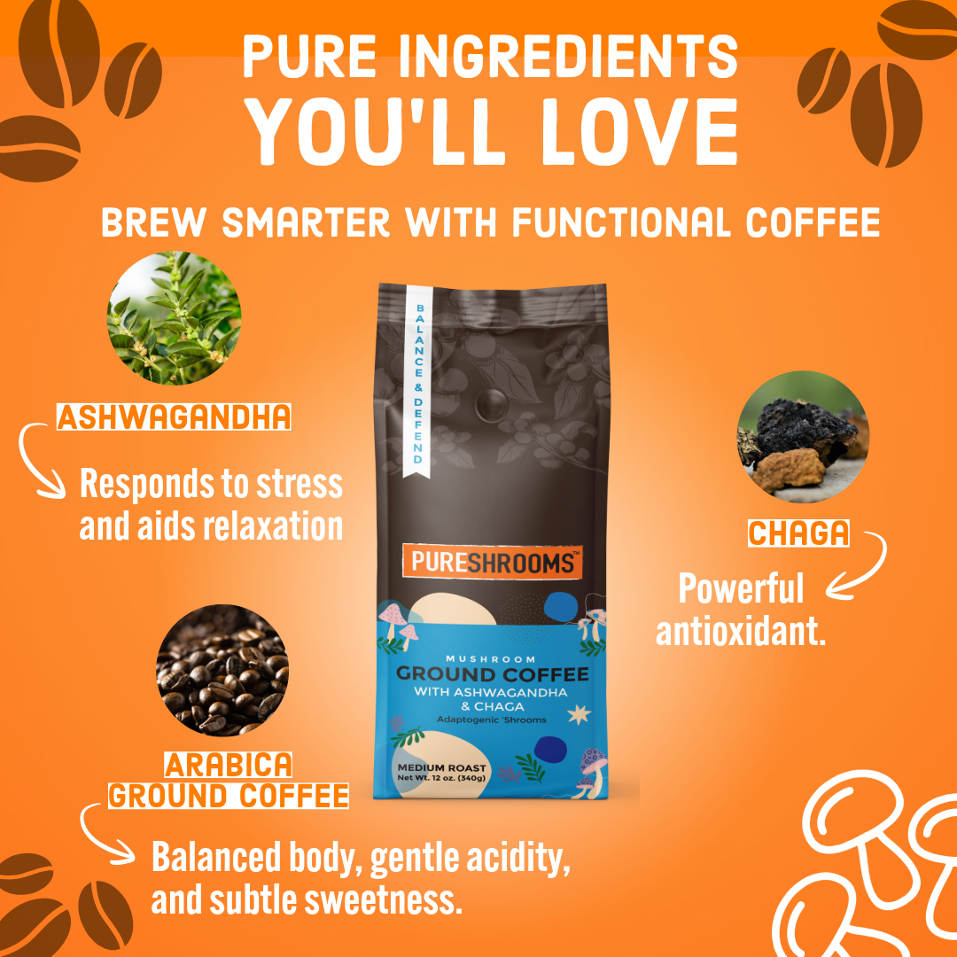 Balance & Defend Mushroom Ground Coffee 340g