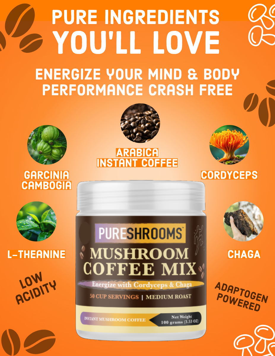 PureShrooms Energize Mushroom Coffee with Cordyceps & Chaga