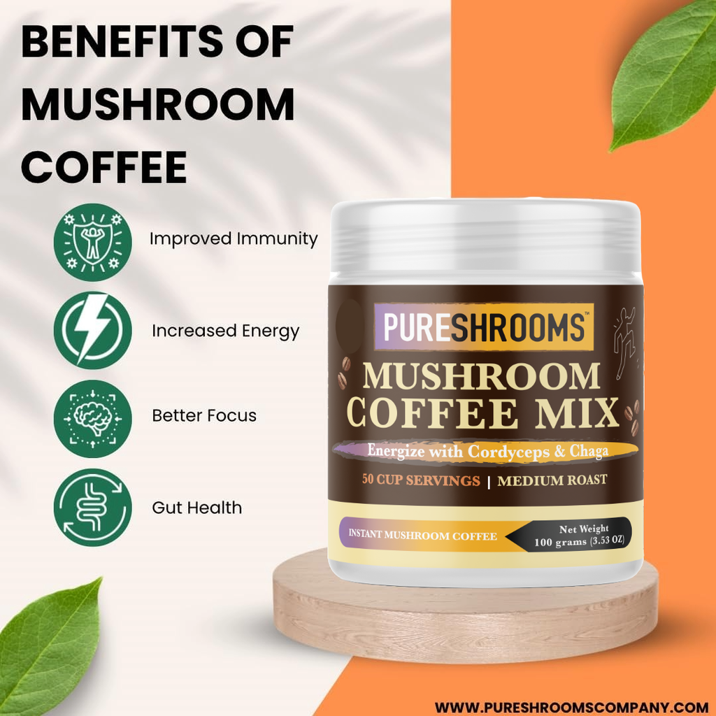 PureShrooms Energize Mushroom Coffee with Cordyceps & Chaga