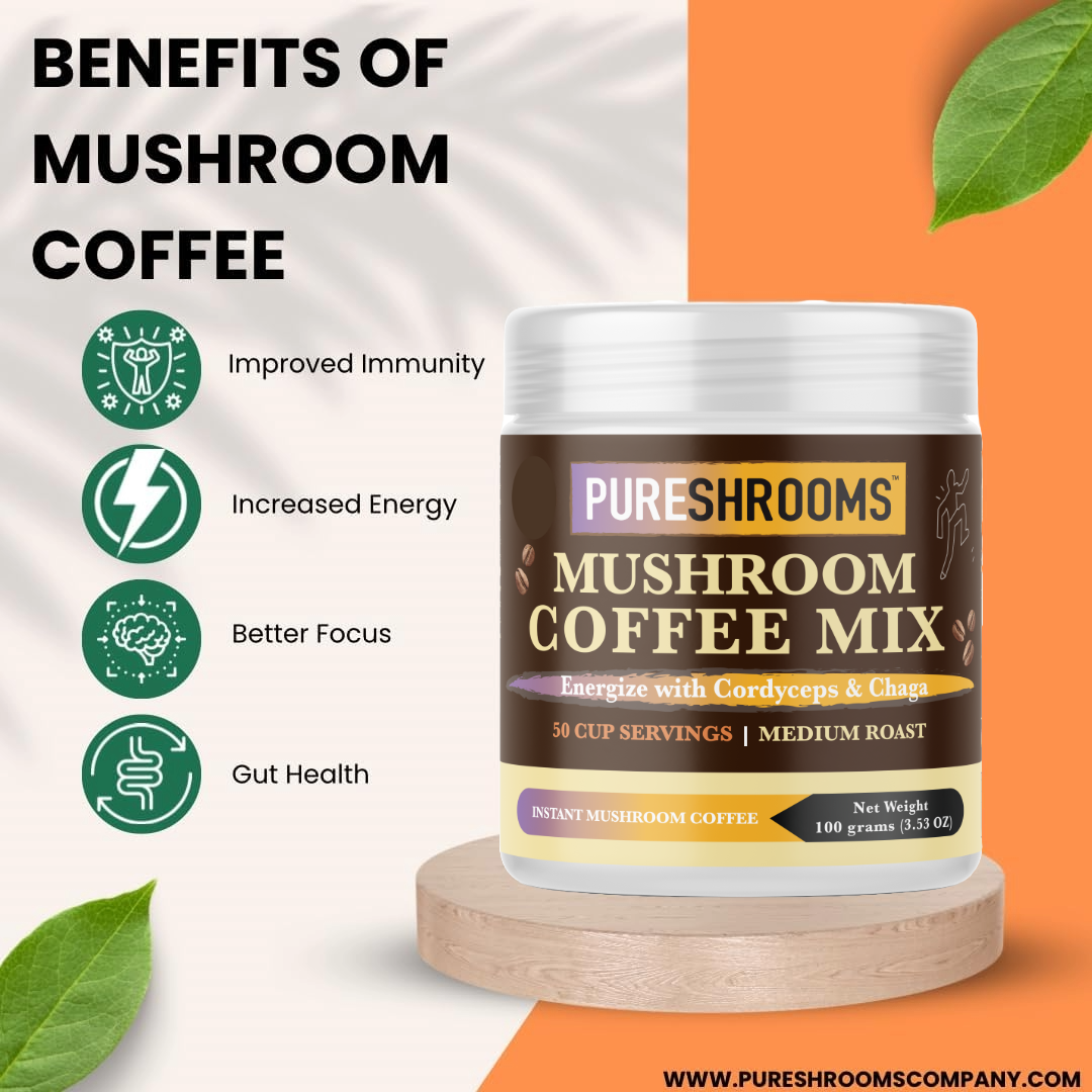 PureShrooms Energize Mushroom Coffee with Cordyceps & Chaga