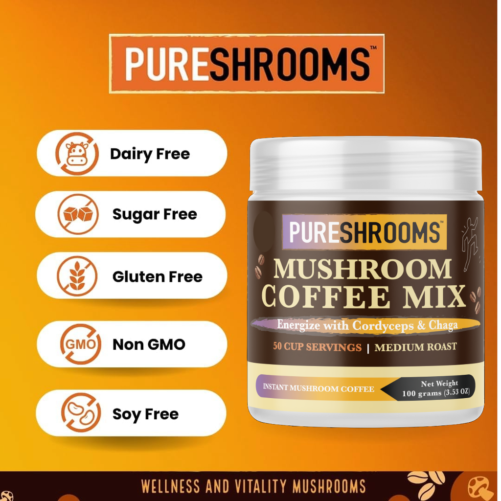 PureShrooms Energize Mushroom Coffee with Cordyceps & Chaga