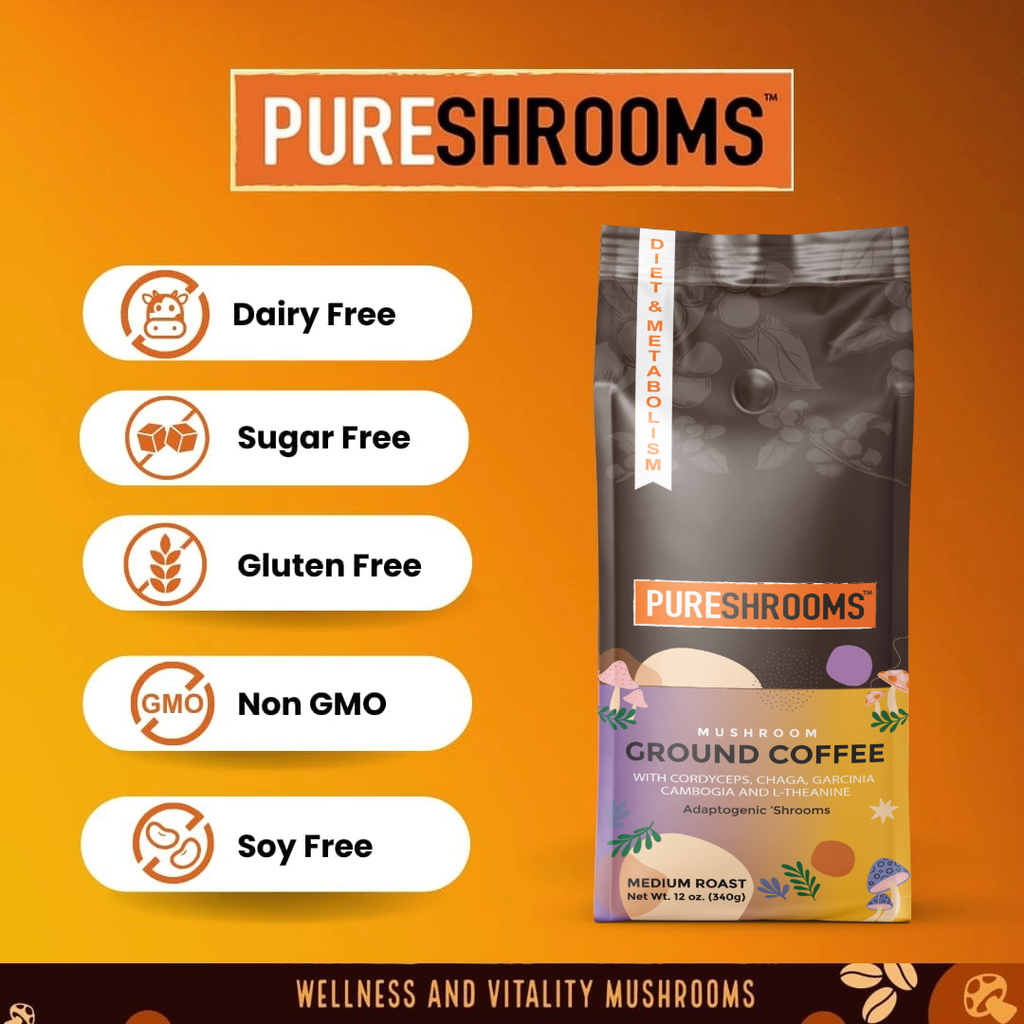 PureShrooms Energize Mushroom Ground Coffee 340g